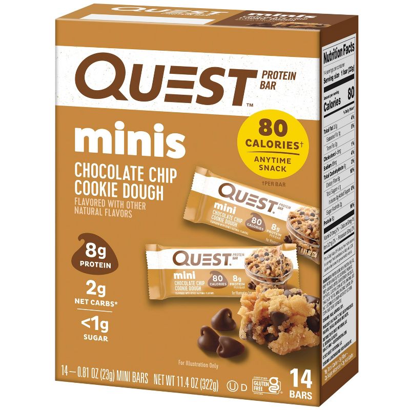 Quest Nutrition Mini Bars - Choco Chip Cookie Dough - 14ct, 4 of 10