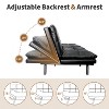 Dyonery 71" Faux Leather Convertible Futon Sofa Bed with Adjustable Backrest & Armrests, Comfy Loveseat Sleeper Couch for Compact Spaces - 3 of 4
