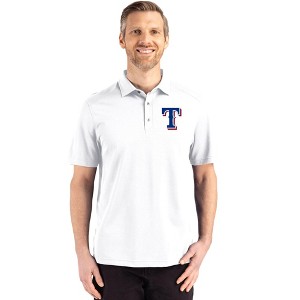 Texas Rangers Cutter & Buck Advantage Refresh Epic Confidence Recycled Mens Big & Tall Tri-Blend Pique Polo - White - 4X Large Tall - 1 of 1