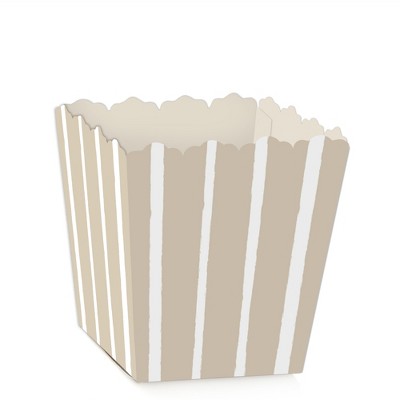 Big Dot of Happiness Tan Stripes - Party Mini Favor Boxes - Simple Party Treat Candy Boxes - Set of 12