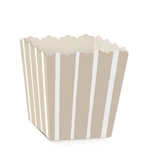 Big Dot of Happiness Tan Stripes - Party Mini Favor Boxes - Simple Party Treat Candy Boxes - Set of 12 - 1 of 4