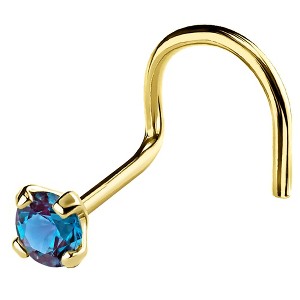 Jewelry Avalanche 22G 14K Gold Nose Screw Nose Stud with Alexandrite Gemstone - 1 of 3