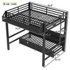 TIRAMISUBEST Queen over Queen / Full over Full Bunk Bed with Shelves and Drawers, Metal Bunk Bed with USB Ports and Lights - 4 of 4