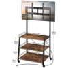 Itopfox Rolling TV Stand with Mount and Power Outlet for Up to 55 inch TVs, Corner Entertainment Center with 3-Tier Storage Shelves for Living Room - 4 of 4