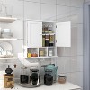 Aoibox Bathroom Wall Cabinet with 2 Doors Adjustable Shelves White Over Toilet Storage Wall Mounted for Bathroom Laundry Kitchen - 4 of 4