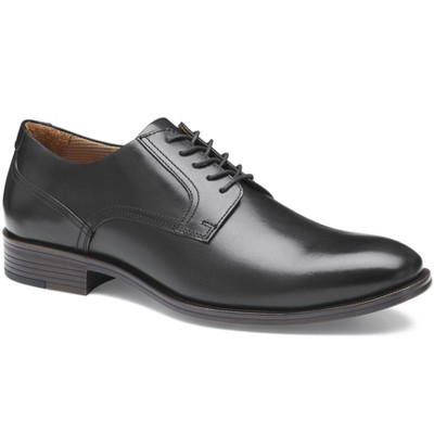 Johnston & Murphy Men's Reeve Plain Toe Dress Casual Lace-Up Shoe, Black Full Grain, Size 10