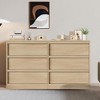 6 Drawer Dresser with Large Storage ,  Natural Oak 6 Chest of Drawers for Bedroom, Wooden Dresser Organizer for Living Room, Entryway - 2 of 4