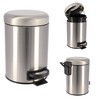 Evideco French Home Goods Soft Close Lid Round Metal Bath Floor Step Trash Can Waste Bin 3-liters-0.8-gal - 4 of 4