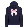 Everyday Kids Girls Collection Pink Bow Pullover Hoodie – Cute Satin-Style Ribbon Graphic Sweatshirt - 3 of 4