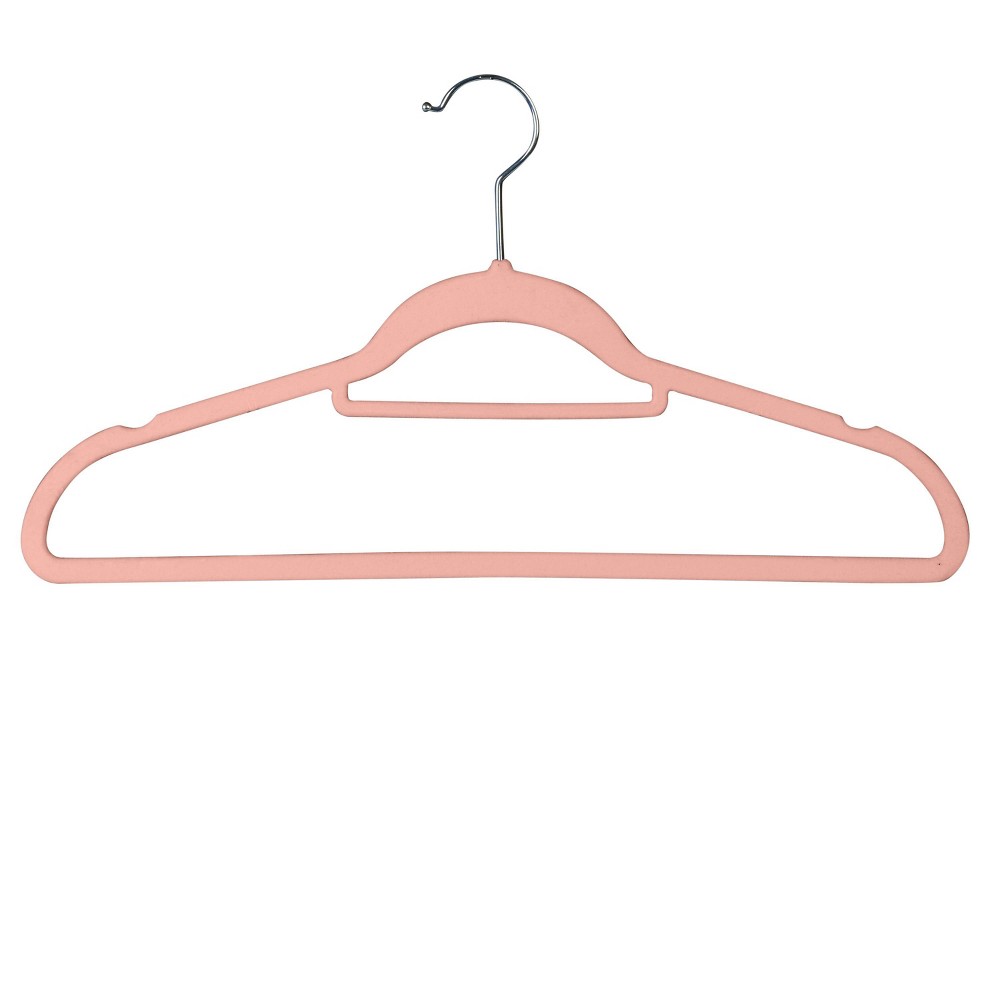 Isaac Mizrahi 30pk Velvet Hangers with Accessory Bar Blush
