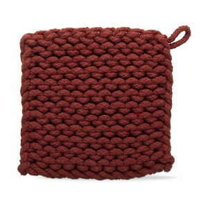 tagltd Crochet Trivet Chestnut For Hot Dishes Made Of Cotton With Hang Loop - 1 of 3