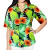 LA LEELA Button Down Shirt for Women Floral Beach Party Summer Short Sleeve Vacation Tops Hawaiian Shirts Colorful Blouses for Women - 3 of 4