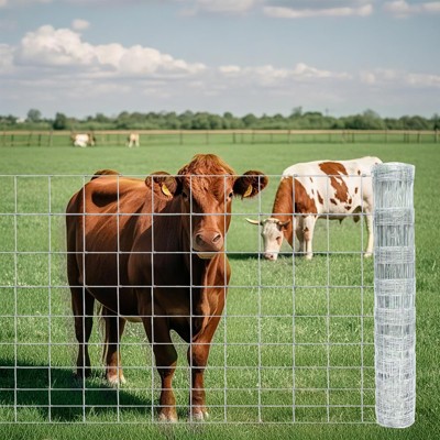 Farm Livestock Fence 4Ft x 164Ft Agricultural Fencing for Yard, Heavy Duty Cattle Fence, Galvanized Welded Wire Fence for Animals and Field Protection