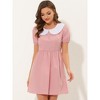 Allegra K Women's Contrast Peter Pan Collar Puff Short Sleeve A-line Dress - 2 of 4