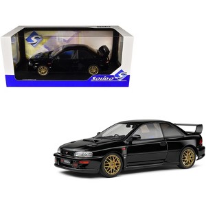 1998 Subaru Impreza 22B RHD (Right Hand Drive) Black with Gold Wheels 1/18 Diecast Model Car by Solido - 1 of 4