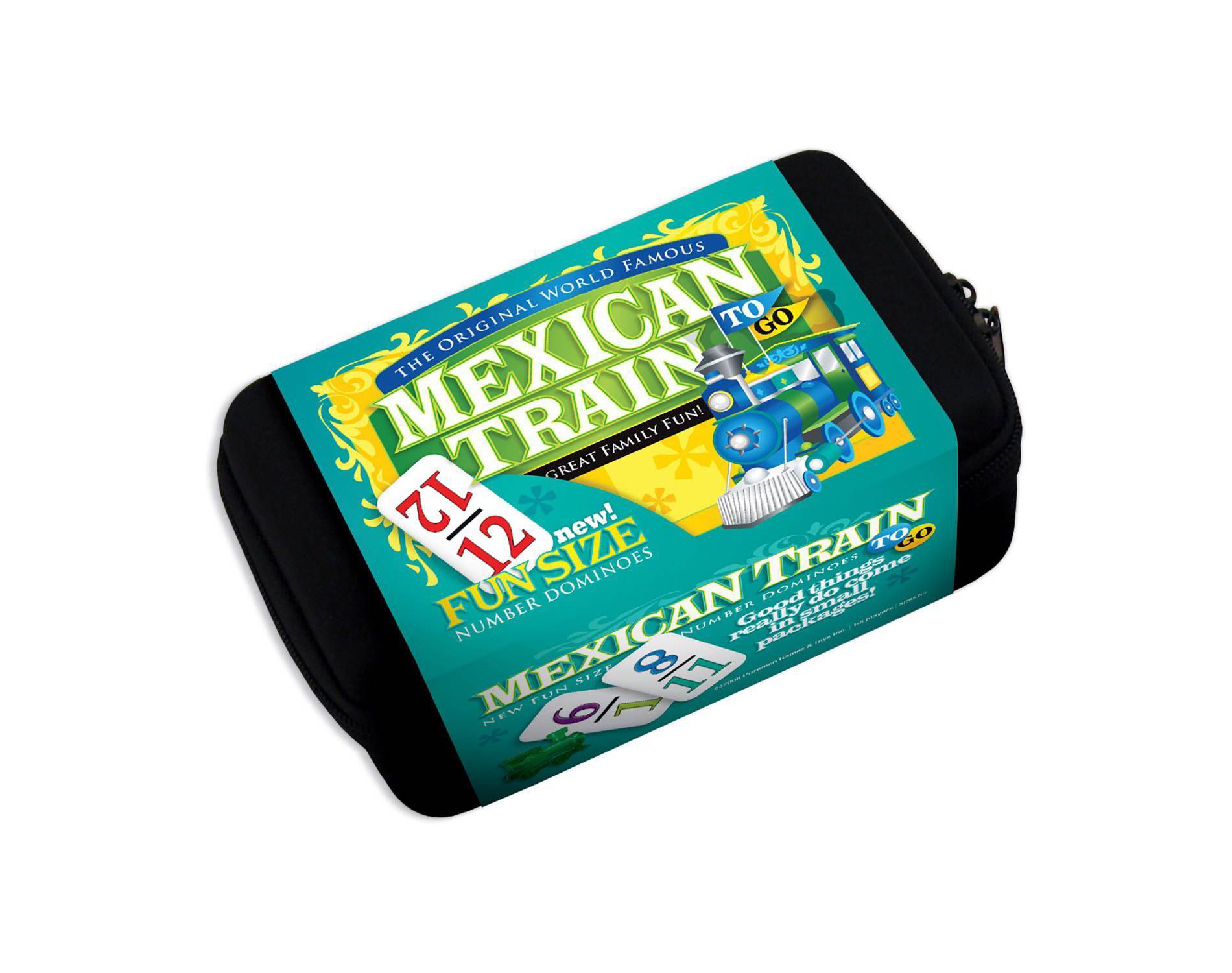 Puremco Mexican Train To Go Board Game: Travel Game for 2-8 Players Including Dominoes & Markers