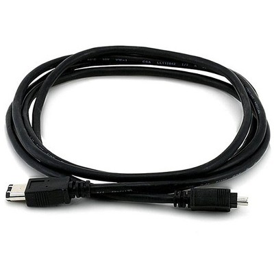 Monoprice FireWire iLink DV Cable - 6 Feet - Black | IEEE-1394 6-pin Male to 4-pin Male