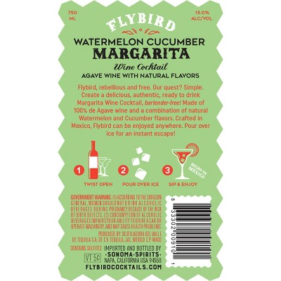 Flybird Watermelon Cucumber Margarita Wine Cocktail - 750ml Bottle