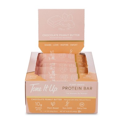 Tone It Up Plant-Based Protein Bars - Chocolate Peanut Butter - 12ct