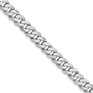 Black Bow Jewelry 4.3mm, 14K White Gold, Solid Miami Cuban (Curb) Chain Bracelet - 1 of 4