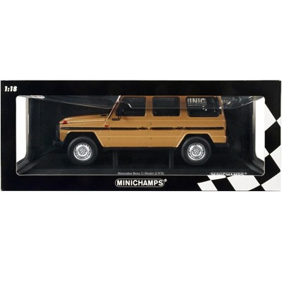 1980 Mercedes-Benz G-Model (LWB) Beige with Black Stripes Limited Edition to 504 pieces 1/18 Diecast Model Car by Minichamps