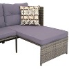 Sunnydaze Outdoor Longford Patio Sectional Sofa Conversation Set with Cushions and Table - 3pc - image 4 of 4