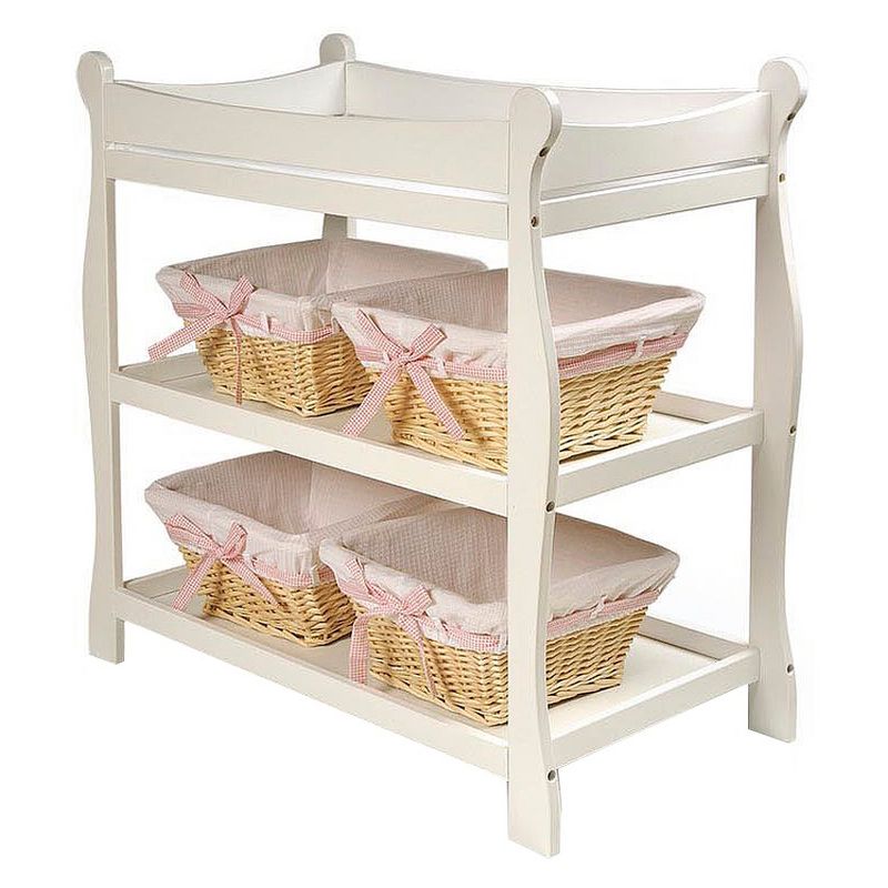 Badger Basket Sleigh Style Changing Table - White Finish, 2 of 5
