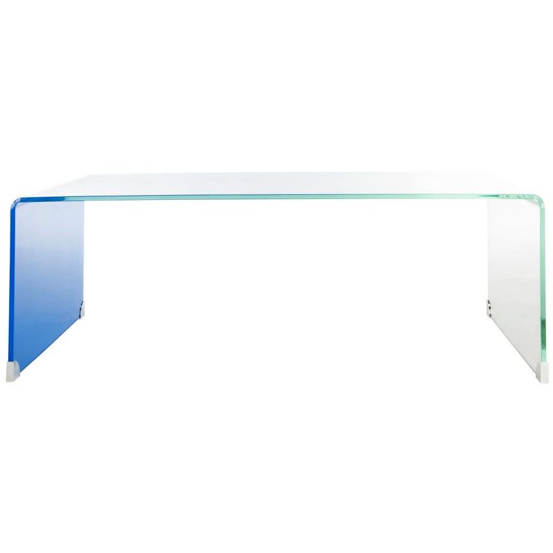 Crysta Ombre Glass Coffee Table - Clear/Blue - Safavieh., 1 of 10