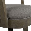 Sapphtopaz Swivel Bar Stool with Armrests Upholstered Wood Counter Height Bar Stools with High Backrest Dining Chairs for Kitchen Island - 3 of 4