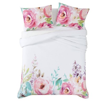 King Spring Flowers Cotton Duvet Cover Set