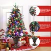 3FT Pre-Lit Artificial Christmas Tree Tabletop with 78 Warm White Lights, Flocked Potted Christmas Tree, Battery Operated, for Front Door, Porch - 4 of 4