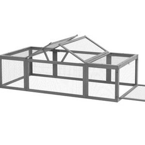 Aortzio 70.8"W Large Outdoor Wooden Rabbit Hutch with Openable Roof - 1 of 4