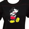 Adult Mickey Mouse Contrast Stitch Cropped Black Tee Shirt - 2 of 3