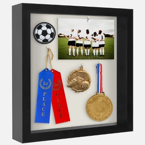 Americanflat 11x11 Shadow Box Frame with Shatter-Resistant Glass - Silhouette Collection - Black with Soft Felt Back - 1 of 4