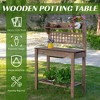 Outdoor Potting Bench Tableen Workstation with Sliding Tabletop, Storage Shelf and Dry Sink, for Greenhouse, Garden, Patio - 4 of 4