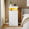 WOWLIVE 4 Drawer Dresser with Outlet & LED, Dresser with Push-To-Open Extension Drawer, Wood Storage Chest - 2 of 4