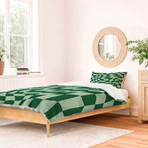 Deny Designs Mariamariacreative Play Checkers Sage Twin/Twin XL Duvet and Sham Set (2-3pc Set) - 1 of 4