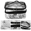 Unique Bargains Double Layer Makeup Bag Cosmetic Travel Bag Case Make Up Organizer Bag for Women Marble Pattern 1 Pcs - 3 of 4