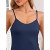 cheibear Women's Modal Full Slip V Neck Adjustable Spaghetti Strap Chemise Sleep Dress - 4 of 4