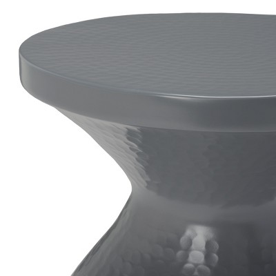 Astrid Small Hammered Gray Metal Stool