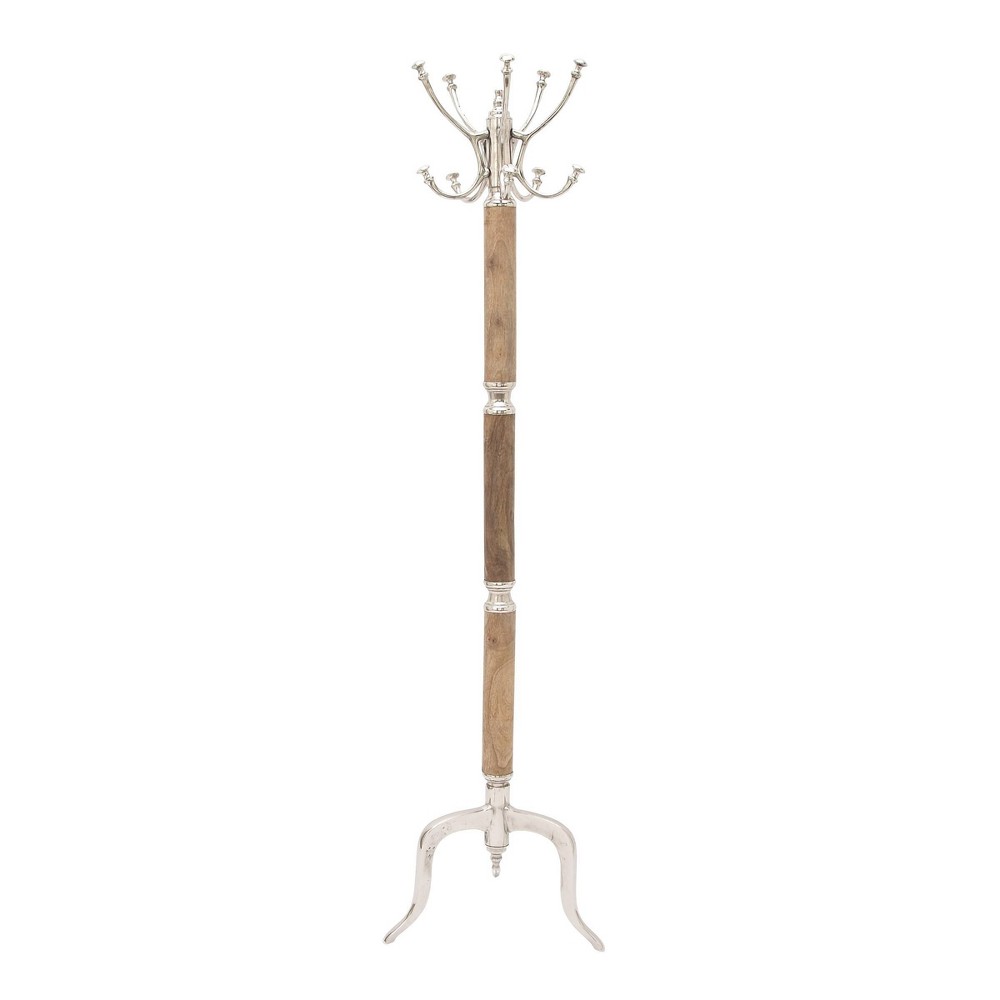 Photos - Other interior and decor 72" x 19" Traditional Aluminum Coat Rack Silver - Olivia & May