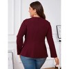 Clearlove Women's Plus Size Blazer Business Casual Two Button Suit Jacket - 4 of 4