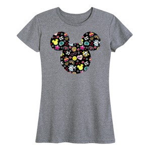 Women's - Disney - Mickey And Minnie Doodles Short Sleeve Graphic T-Shirt - 1 of 4