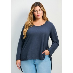 Avenue Women's Plus Size Urban Slub Jersey Tee - 1 of 4