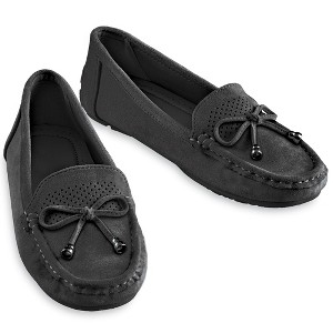 Collections Etc Microsuede Moccasins - 1 of 4