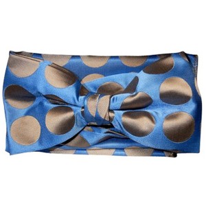 TheDapperTie Men's Blue With Gray Polka Dots 2.5 W And 4.5 L Inch Pre-Tied adjustable Bow Ties - 1 of 3