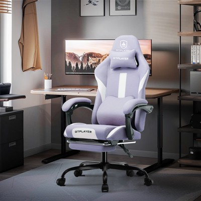 GTPLAYER Ergonomic Gaming Chair with Footrest, Lumbar Support, Breathable Computer Chair with Pocket Spring Cushion, Chairs for Adults