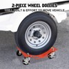 Car Dolly, Wheel Dolly Set - 4 Heavy Duty 6000 LBS Vehicle Dollies for Moving Cars, 12" Tire Width Compatibility - 2 of 4