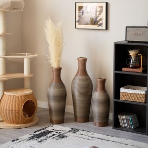 AZL1 Life Concept Decorative Vase 3 Piece Set Artificial Vine High Independent Flower Stand for Home Desktop Floor Decor, Brown, 24.8"*9.84"*29.72" - 1 of 4