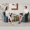 KWPZQEB 360¡ã Swivel Accent Chair, Modern Round Swivel Barrel Chairs with Metal Legs, Upholstered Sofa Arm Chairs for Bedroom, Reading, Office - 4 of 4